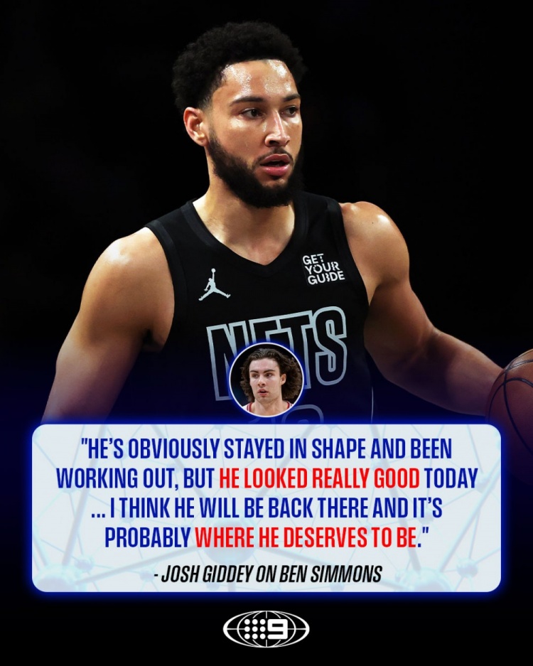 吉迪：西蒙斯一直在训练&体型保持得很好 我想他会回到NBA的