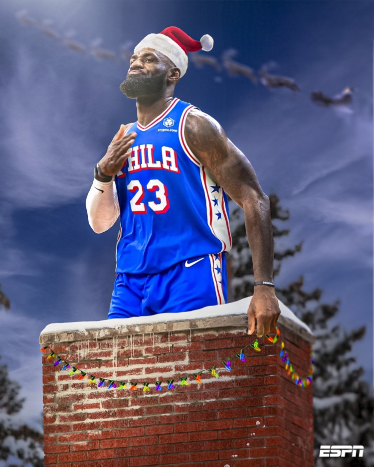 ESPN晒图：詹姆斯将第21次参加圣诞大战 创NBA新纪录！
