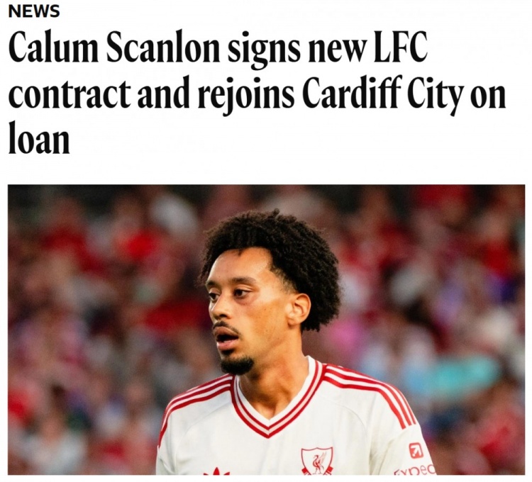 官方：利物浦与左后卫斯坎伦续约 球员26