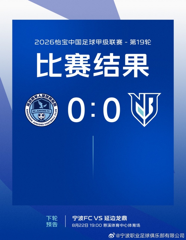 全场比赛结束，宁波0