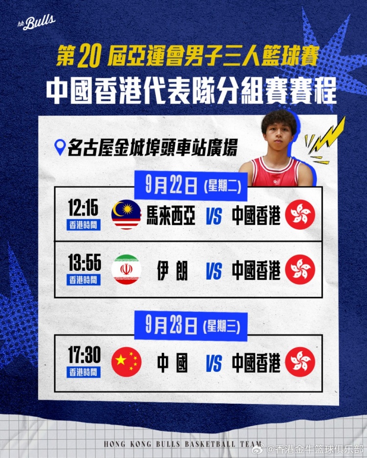 ?男子三人篮球中国香港队亚运赛程！一齐支持Rex吴委峻?